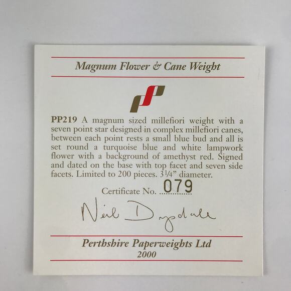 Perthshire PP219 2000 Magnum Flower & Cane Millefiori Lampwork Paperweight Cert - Picture 11 of 16